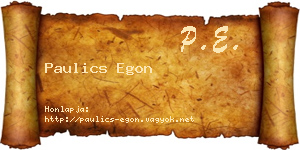 Paulics Egon névjegykártya